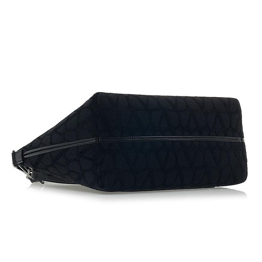 VALENTINO Iconography Leather Crossbody Shoulder Bag Black Unisex