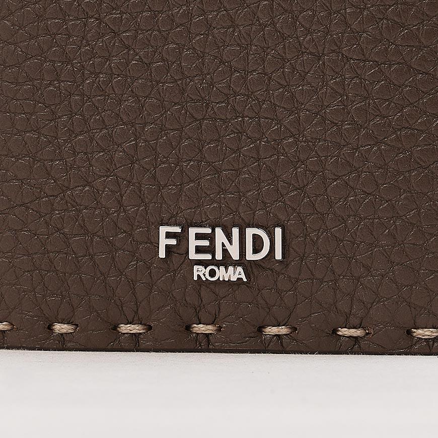 FENDI Men’s Selleria Leather Cardholder Wallet Navy