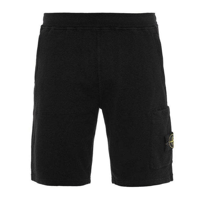 STONE ISLAND Old Treatment Black Bermuda Cargo Shorts