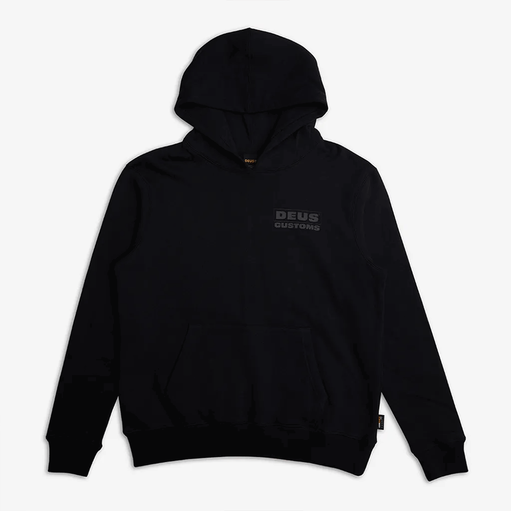 Deus Ex Machina Barrett Hoodie Black Men's Pullover Sweatshirt DMF238098 BLK