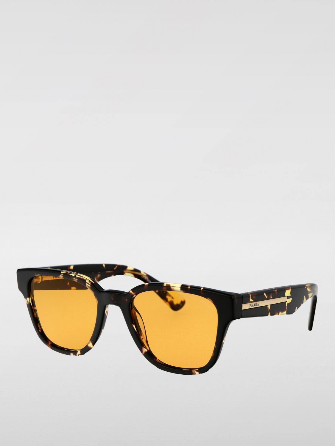 PRADA Gray Acetate Rectangle Sunglasses for Men