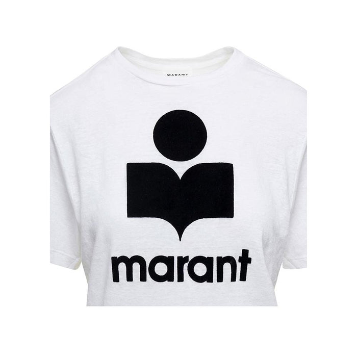 Isabel Marant Jewel Logo Linen T-Shirt White