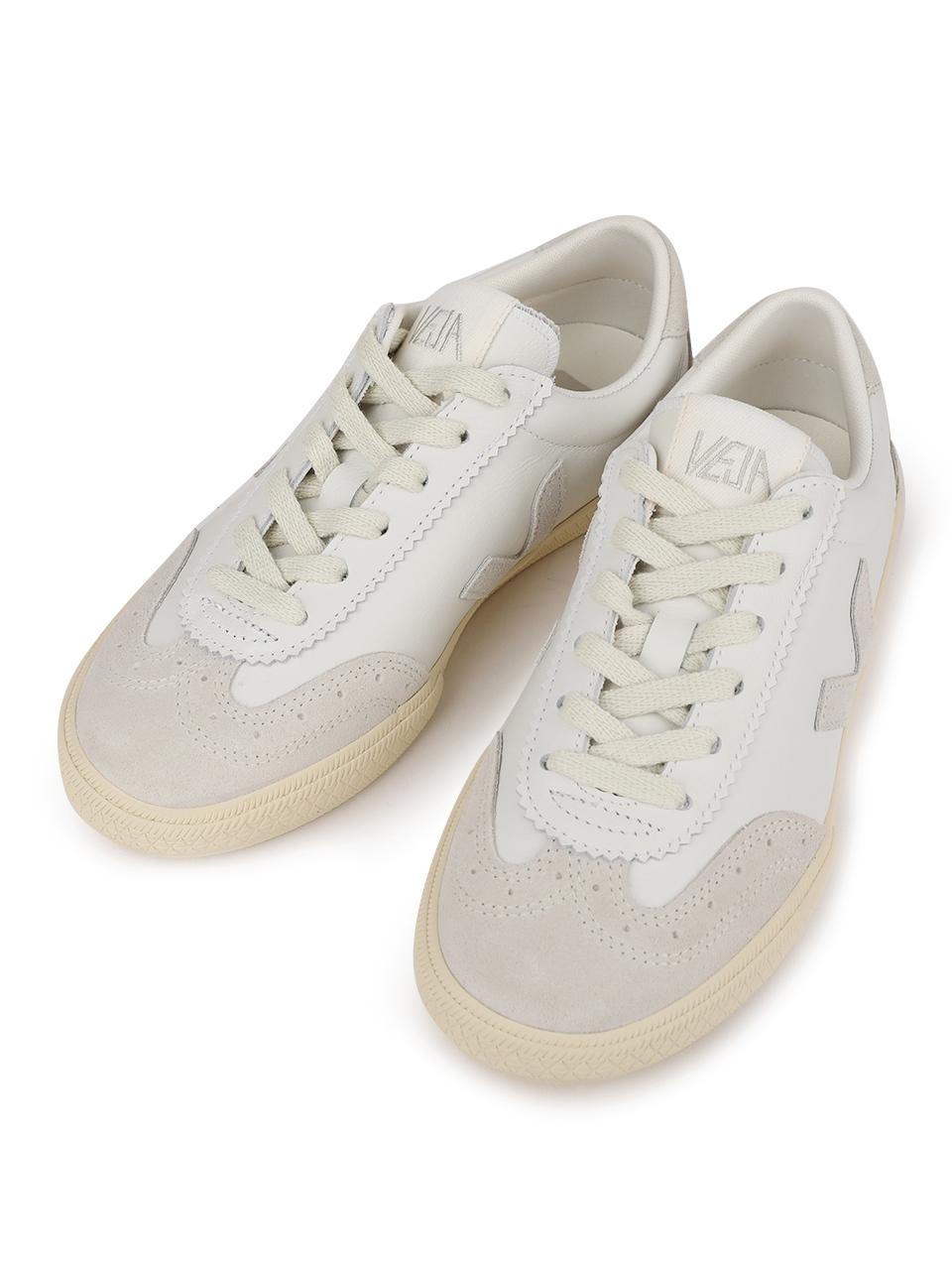 VEJA Leather V-10 White Natural Low-Top Sneakers VO2003852A