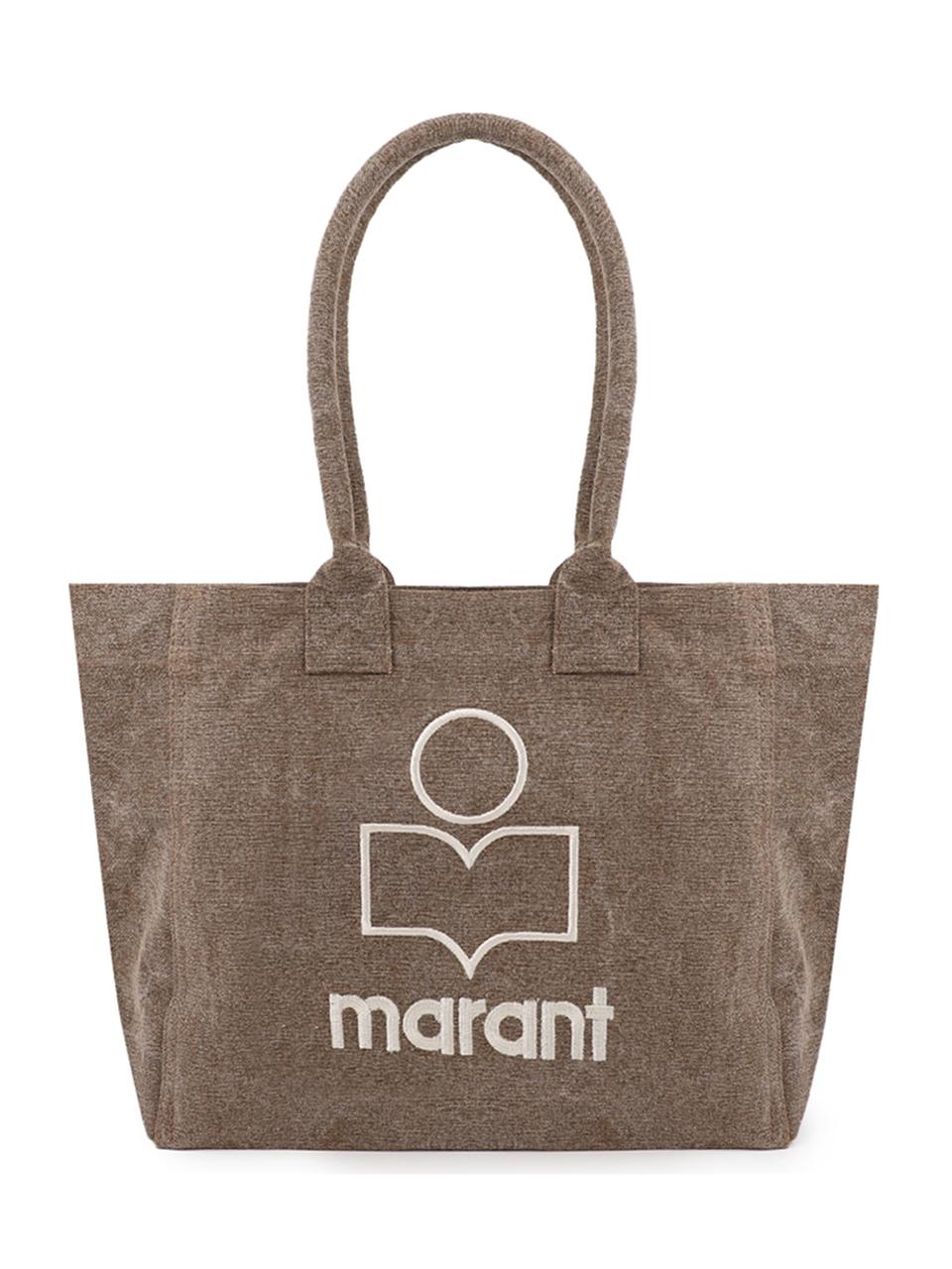 Isabel Marant Yenky Logo Tote Bag Navy Canvas