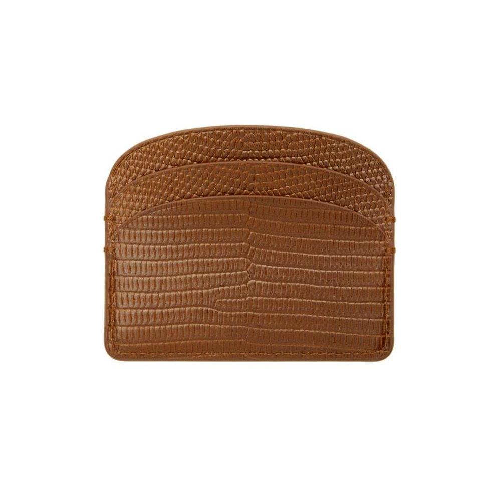A.P.C. Demi-Lune Crocodile-Embossed Leather Card Holder