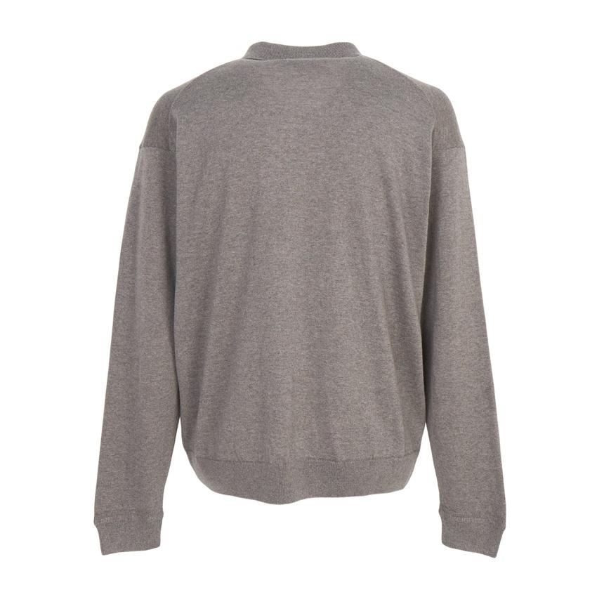 Maison Kitsune Profile Fox Logo Men’s Wool Cardigan Gray
