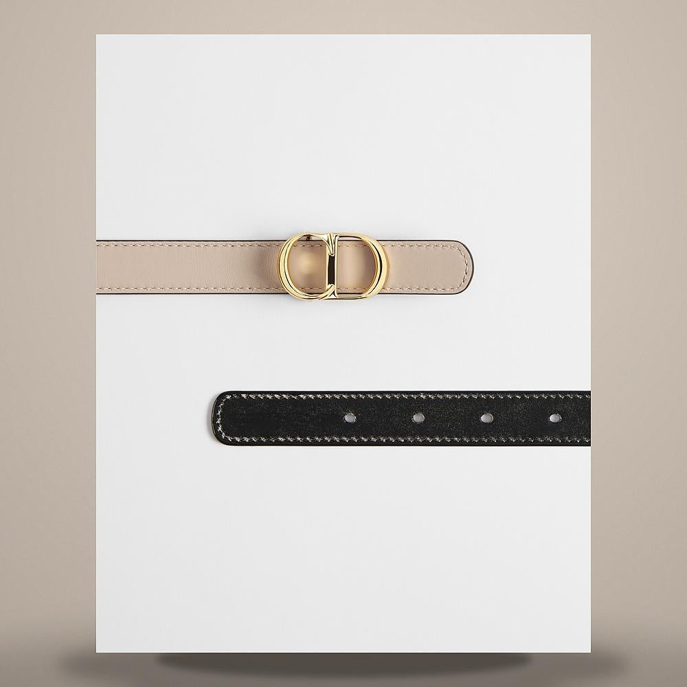 DIOR Reversible CD Icon Belt Black/Beige Smooth Calfskin 20mm B1012GWJB M62I