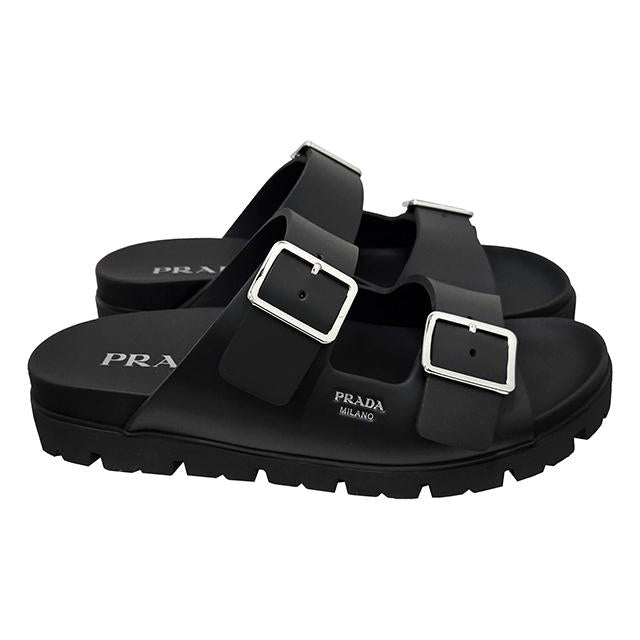 PRADA Logo Rubber Strap Sandals for Men 2X3159 3LKK F0002