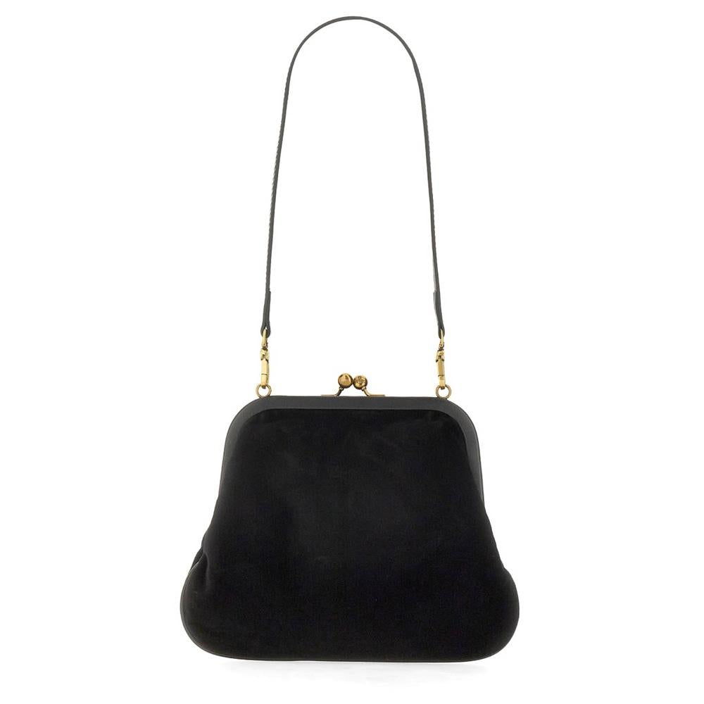 Vivienne Westwood Black Leather Clutch Shoulder Bag