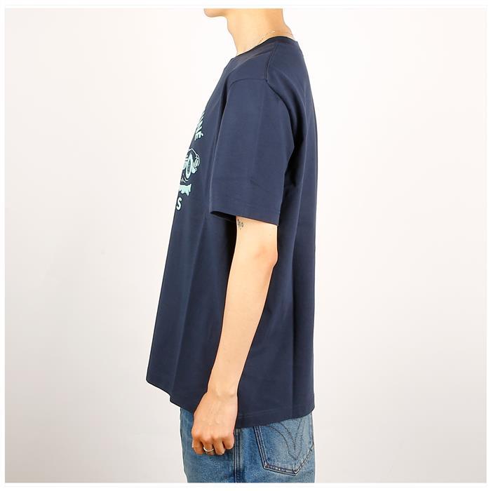 Maison Kitsune Racing Fox Comfort T-Shirt Navy Cotton Men