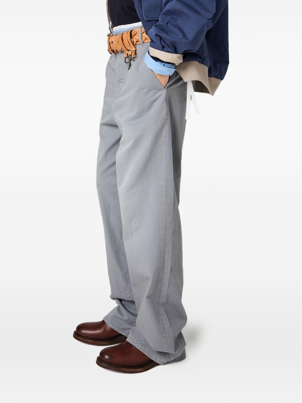 Miu Miu Wool Blend Cropped Trousers Navy
