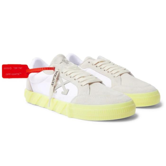 OFF WHITE Low-Top Sneakers Men White Black Leather