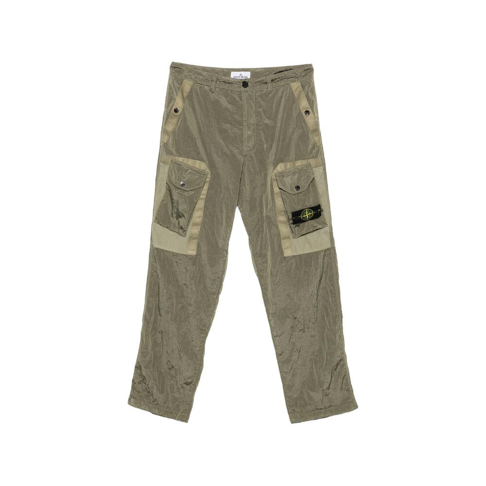 STONE ISLAND Green Cotton Cargo Pants for Men