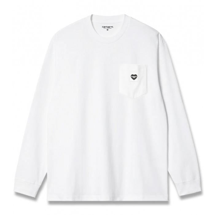 CARHARTT WIP Long Sleeve Pocket Heart T-Shirt White Cotton Men