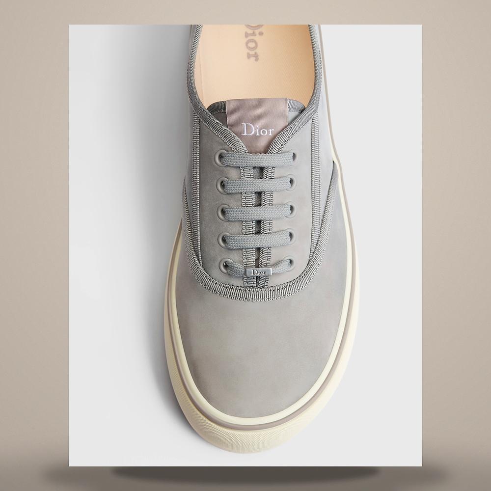 DIOR Gray Trianon Nubuck Low-Top Sneakers 3SN348ACCH812