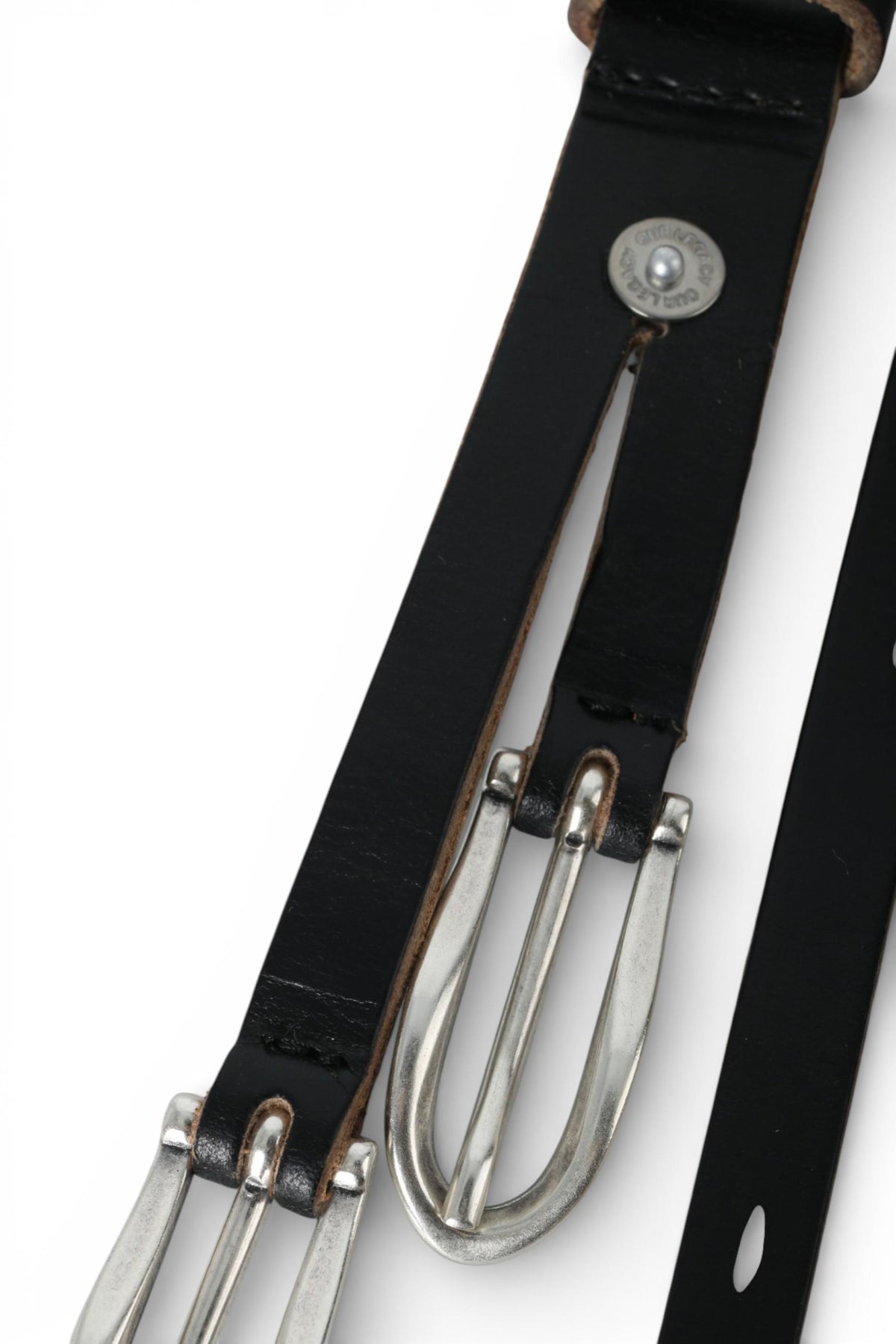 OUR LEGACY Black Chromexcel Leather Twin Tongue Belt A2258TBC