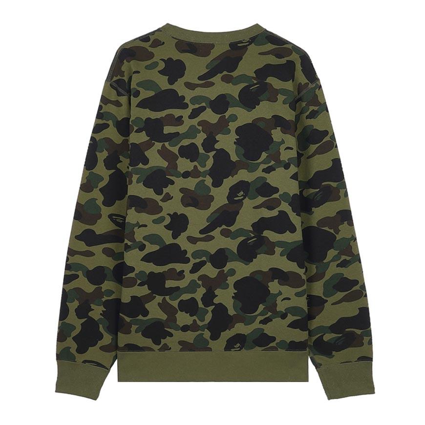 BAPE First Camo Crewneck Sweatshirt Green Men’s 001 SWM301009 MGRN