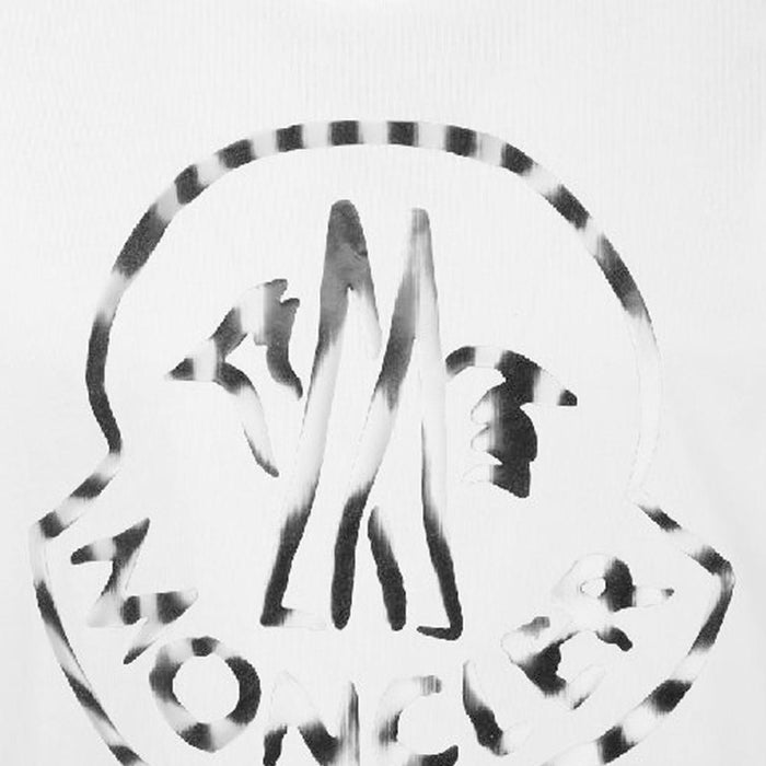 Moncler Big Logo Print White Cotton T-Shirt