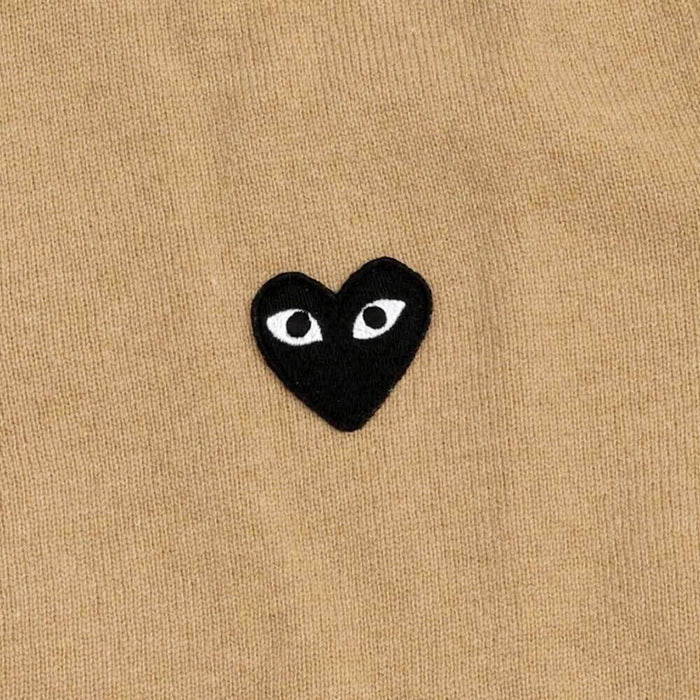 Comme des Garcons Beige Unisex Black Heart Cardigan