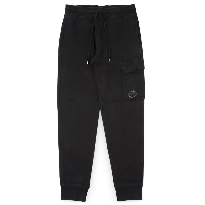 CP Company Men’s Lens Logo Cargo Jogger Sweatpants Black