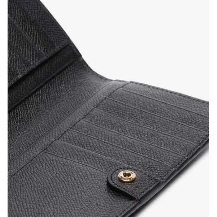 Ferragamo Gancini Continental Wallet Black Leather Long Wallet