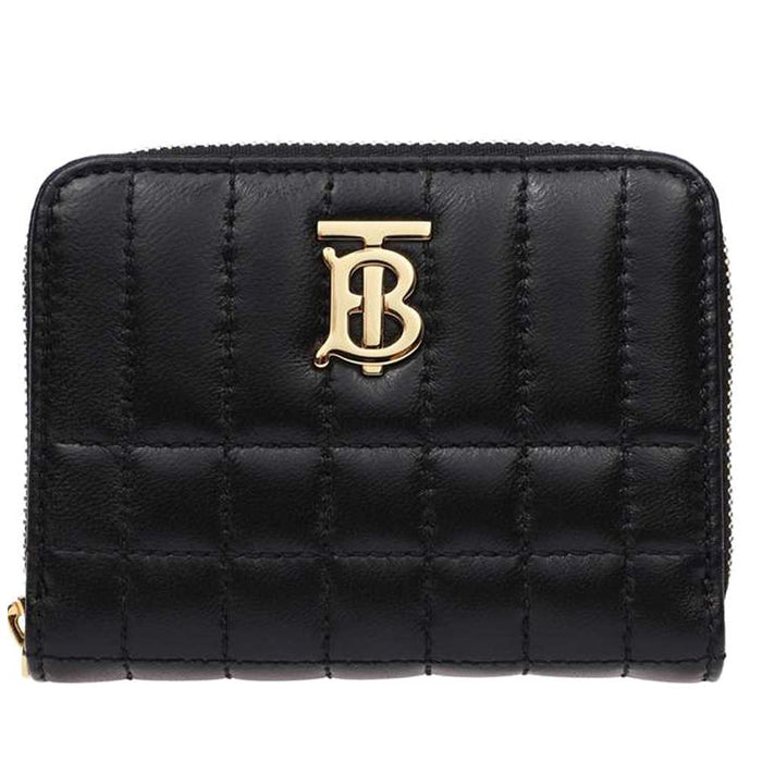 BURBERRY Black Quilted Lola Coin Card Holder Wallet