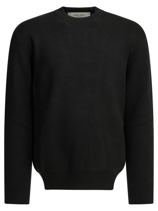 GOLDEN GOOSE Military Lettering Crewneck Sweater Black Men’s Knit