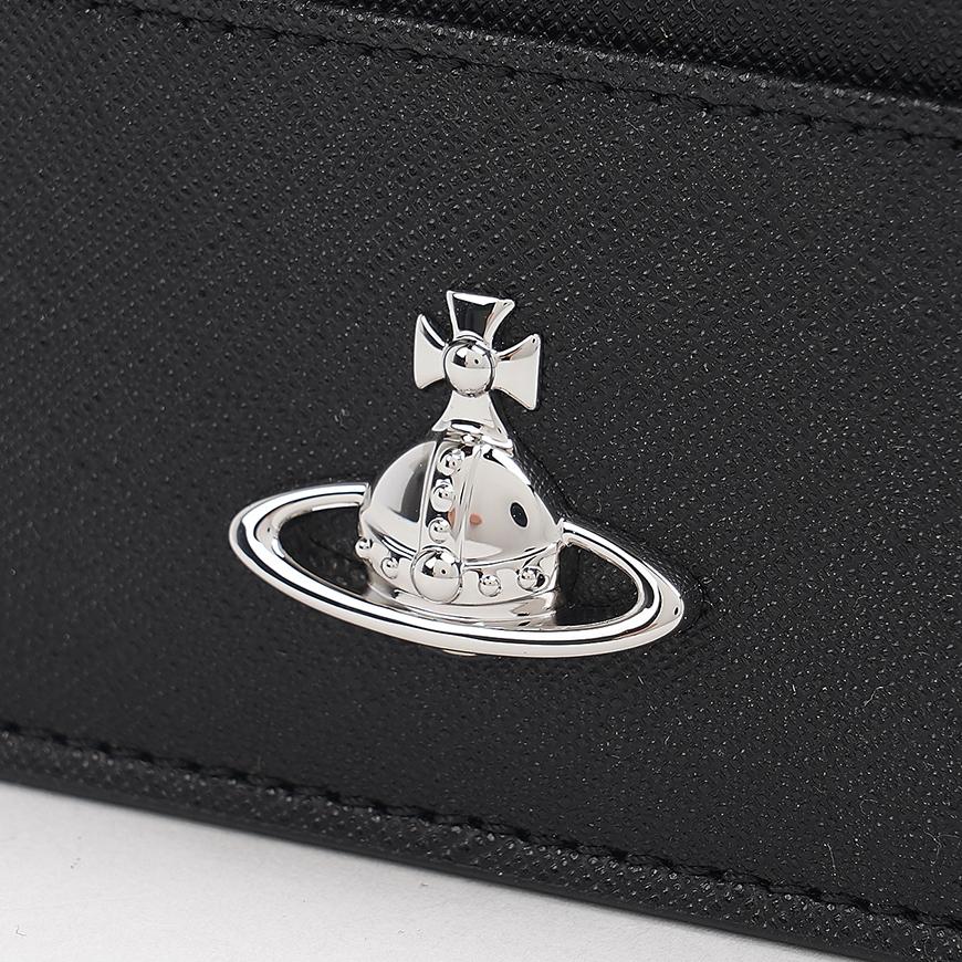 Vivienne Westwood Saffiano Leather Flat Card Holder Black
