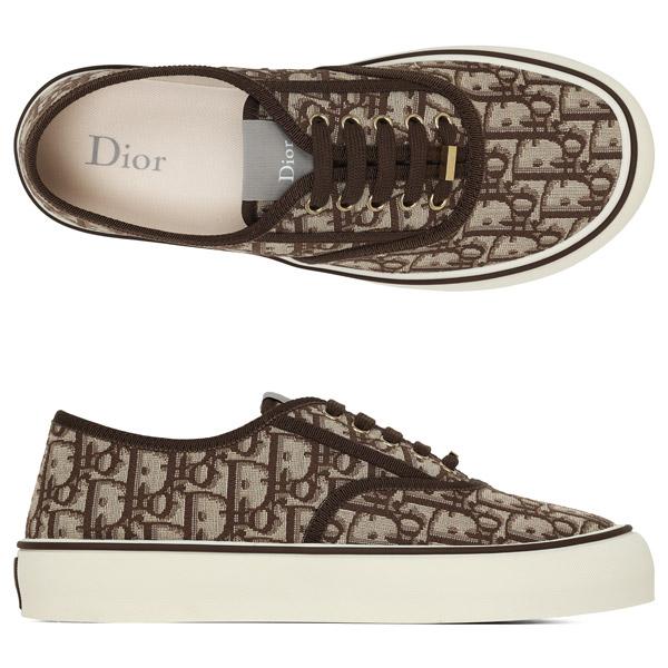 DIOR Brown Oblique Saltwind Low-Top Sneakers 3SN348ZSA H136
