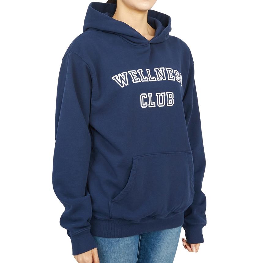 SPORTY&RICH Women’s Fleece-Lined Hoodie Sweatshirt Navy