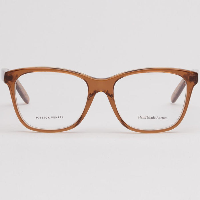 Bottega Veneta Brown Translucent Square Acetate Eyeglass Frames Unisex BV244 F2I