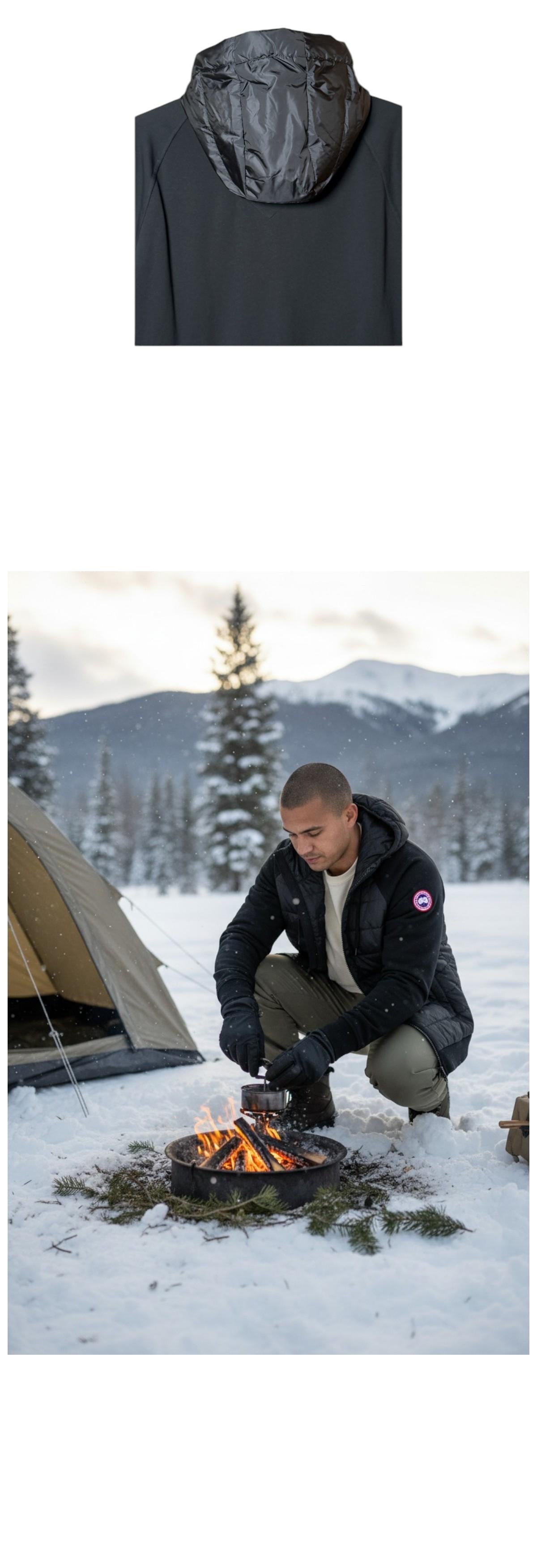 Canada Goose Hybridge Huron Full Zip Hooded Down Jacket Black Men