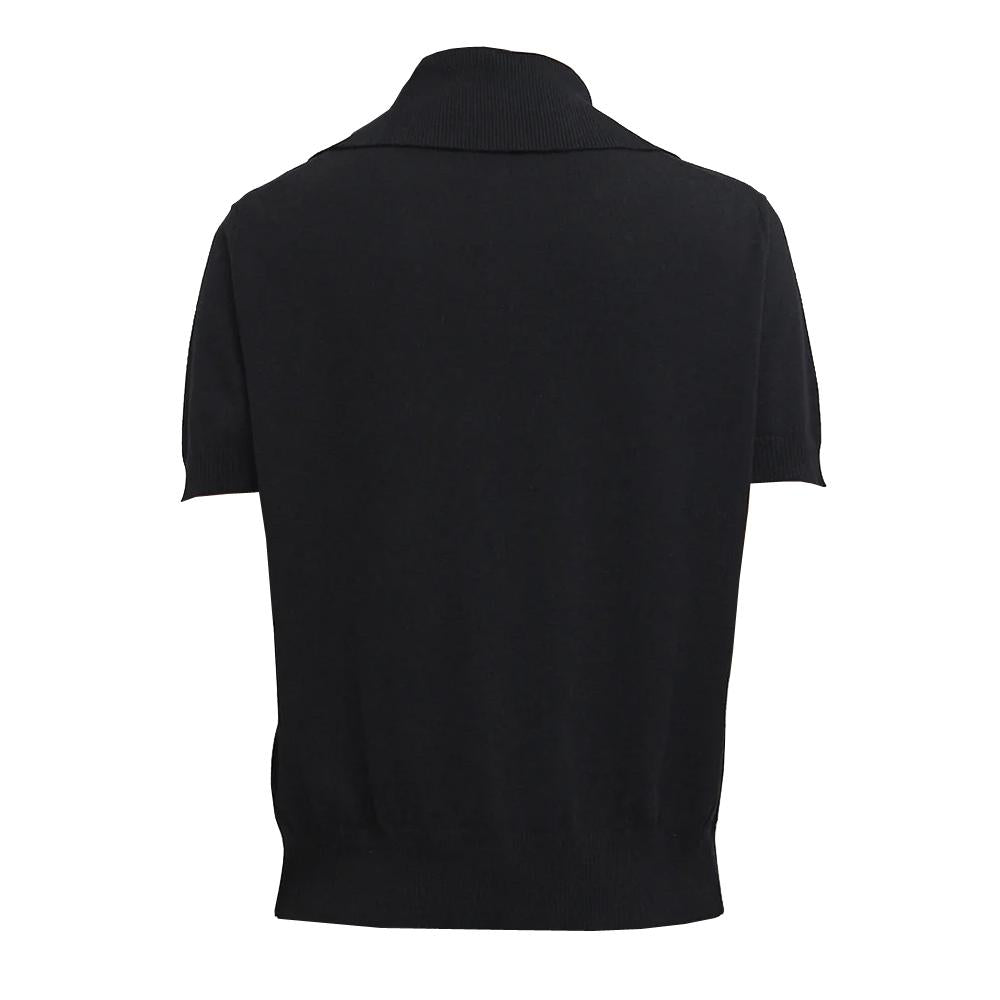Vivienne Westwood Black ORB Embroidered Alex Polo Knit Sweater