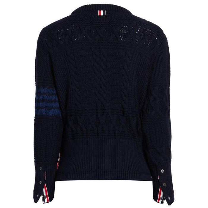 THOM BROWNE Aran Cable Wool Crewneck Sweater for Men MKA304A 00014 415