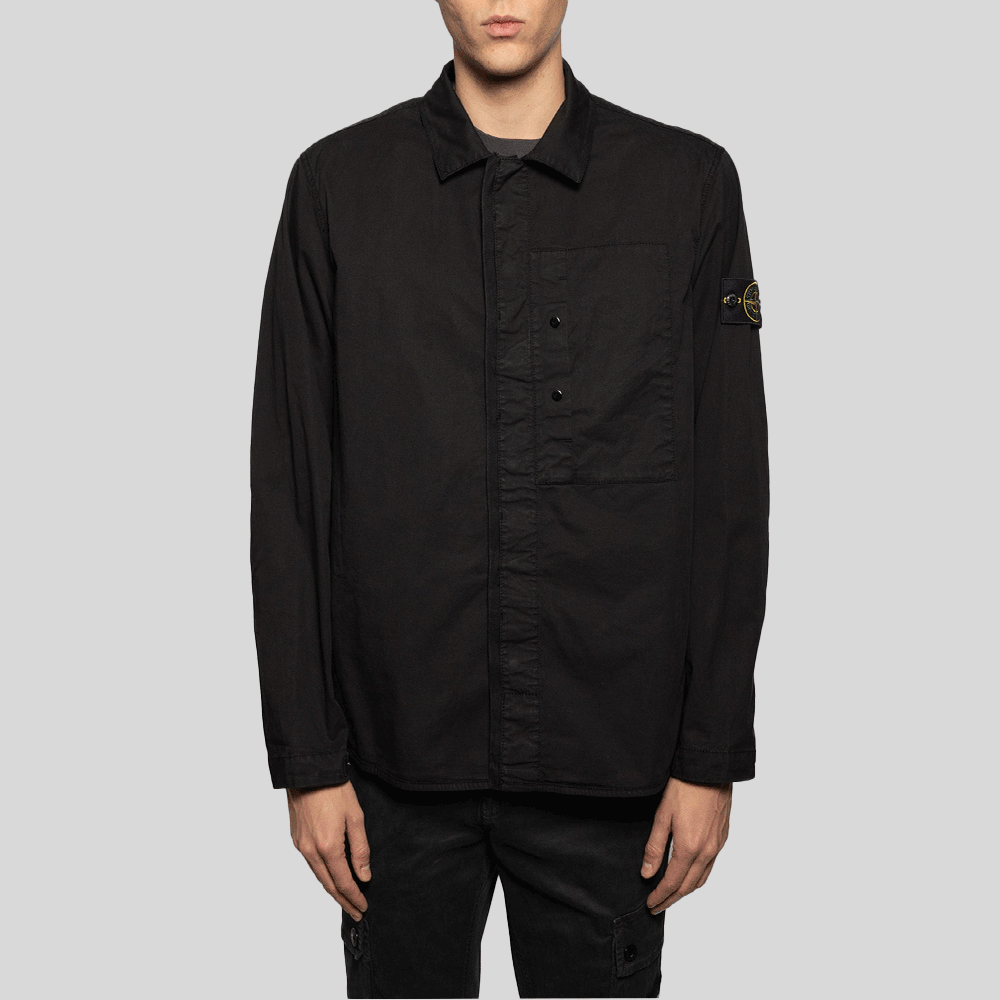 STONE ISLAND Men’s Stretch TC Overshirt Long Sleeve Shirt 1200033 S0010 V0029