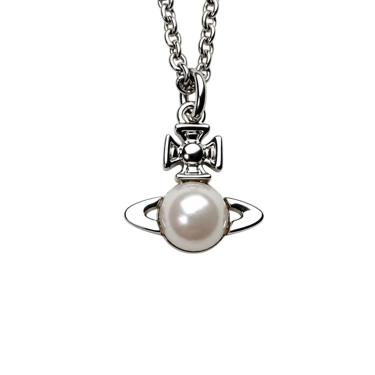 Vivienne Westwood Balbina Pearl Pendant Silver Necklace