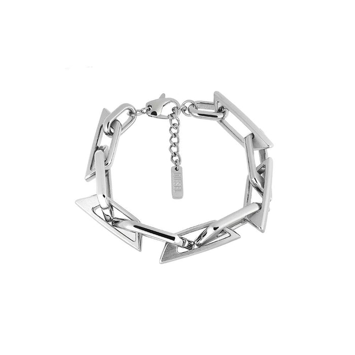 DIESEL Logo Chain Bracelet Unisex Silver-Tone DX1577040 D