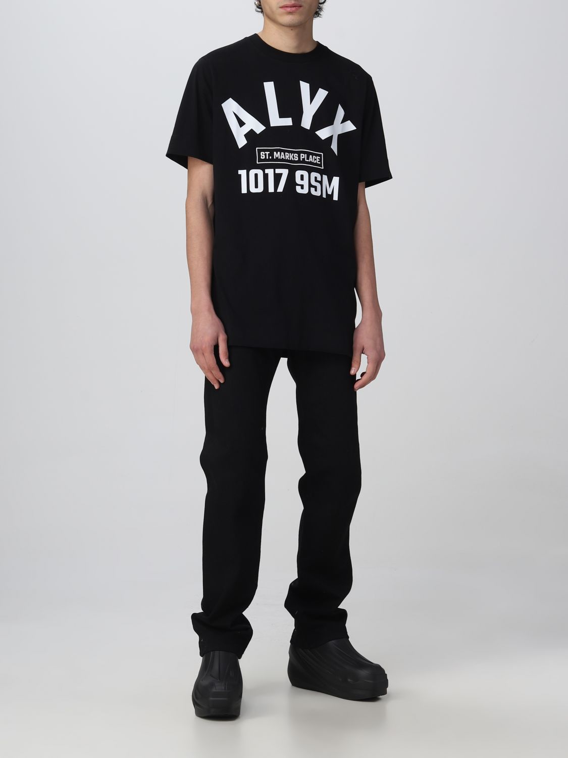 ALYX Men's Logo Print Black Short-Sleeve T-Shirt AAUTS0393FA01 001