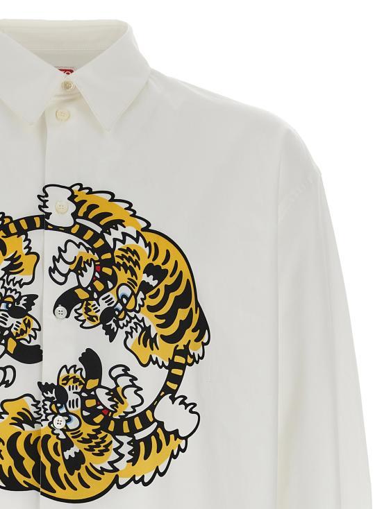 KENZO Long Sleeve Shirt for Men FF55CH4309P201 WHITE DOM