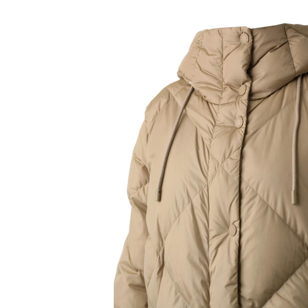 Max Mara Beige CALERNO Hooded Puffer Jacket
