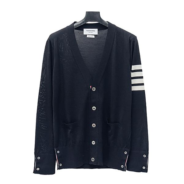 THOM BROWNE 4-Bar Stripe Sustainable Wool Cardigan