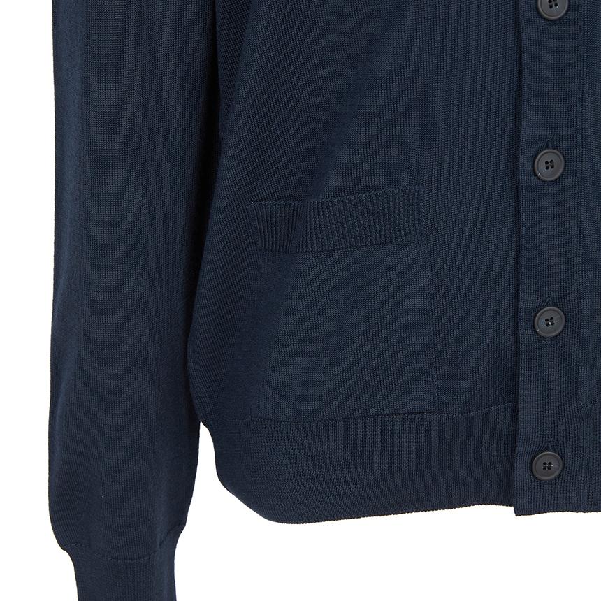 Maison Kitsune Fox Head Logo Men’s Wool Cardigan Navy PM00501 KT1181 0413