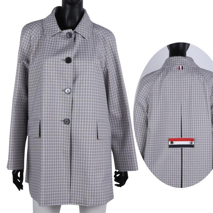 THOM BROWNE Check Tech Canvas Cropped Car Coat FOC834A F0495 035
