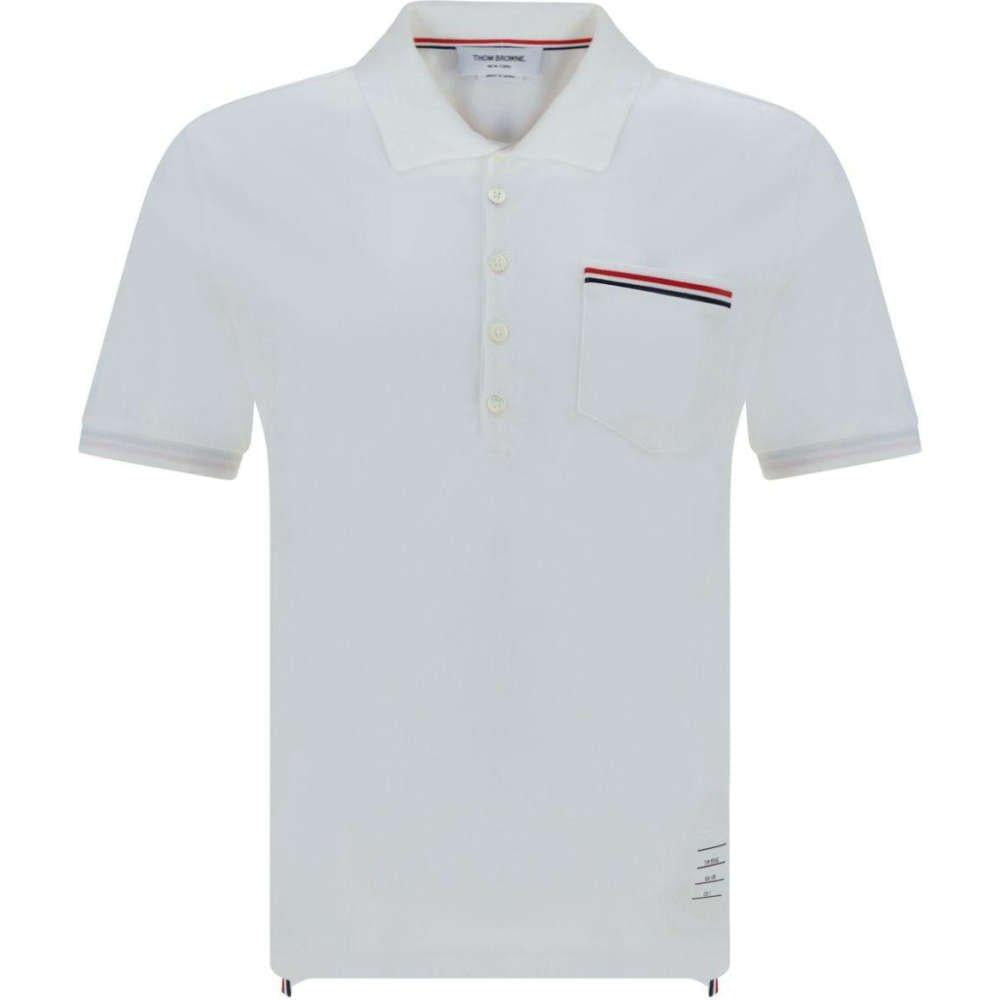 THOM BROWNE RWB Pocket White Cotton Polo T-Shirt Unisex