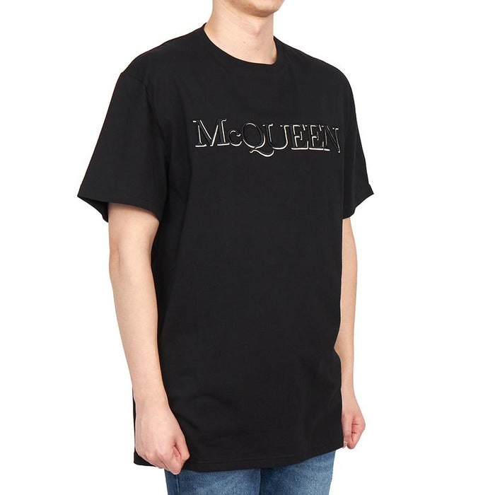 Alexander Mcqueen Men’s Short Sleeve T-Shirt Black Cotton