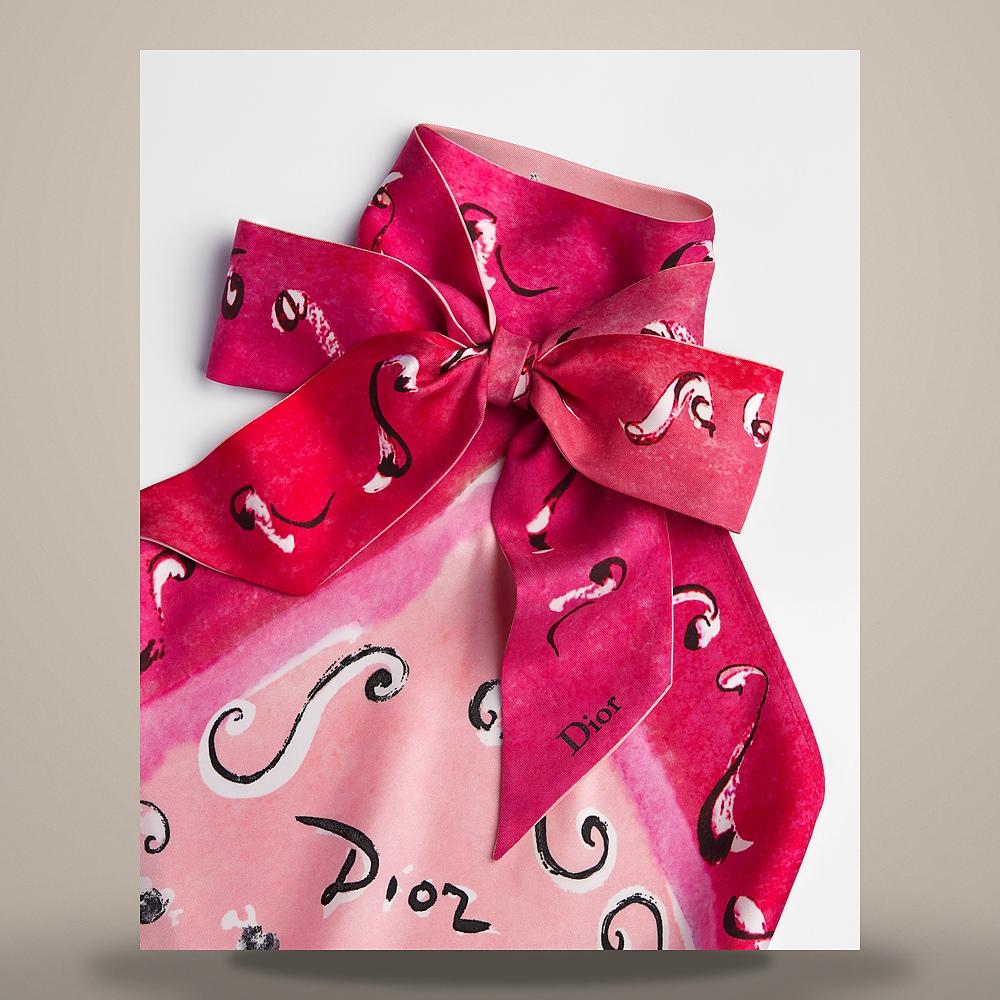 DIOR Pink Silk Twill Delicate Ribbon Dioriviera Top Blouse 64TT122S6114 C418