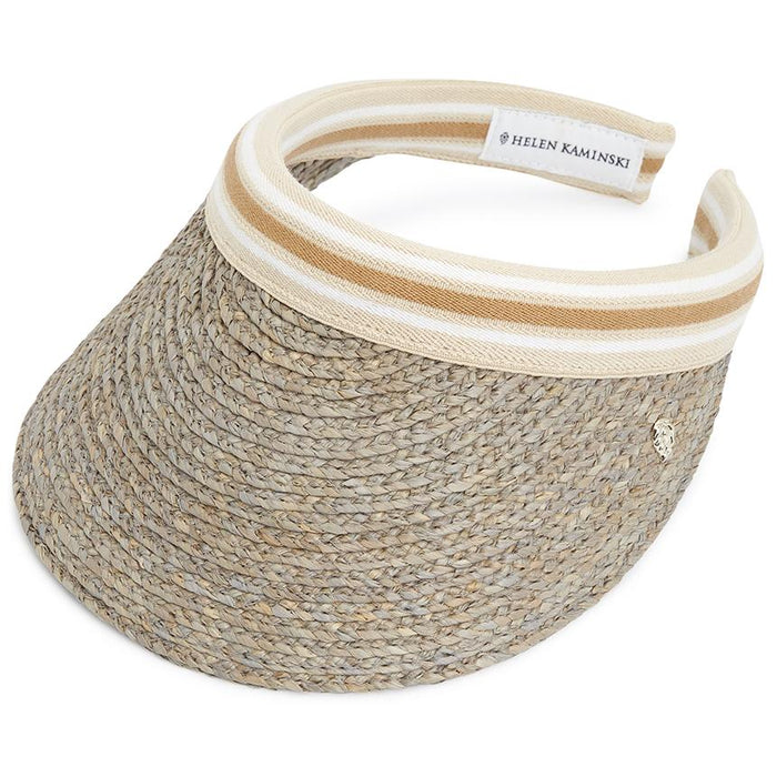 HELEN KAMINSKI Women's Striped Sun Visor HAT50265 ECLIPSE MELANGE NOUGAT STRIPE