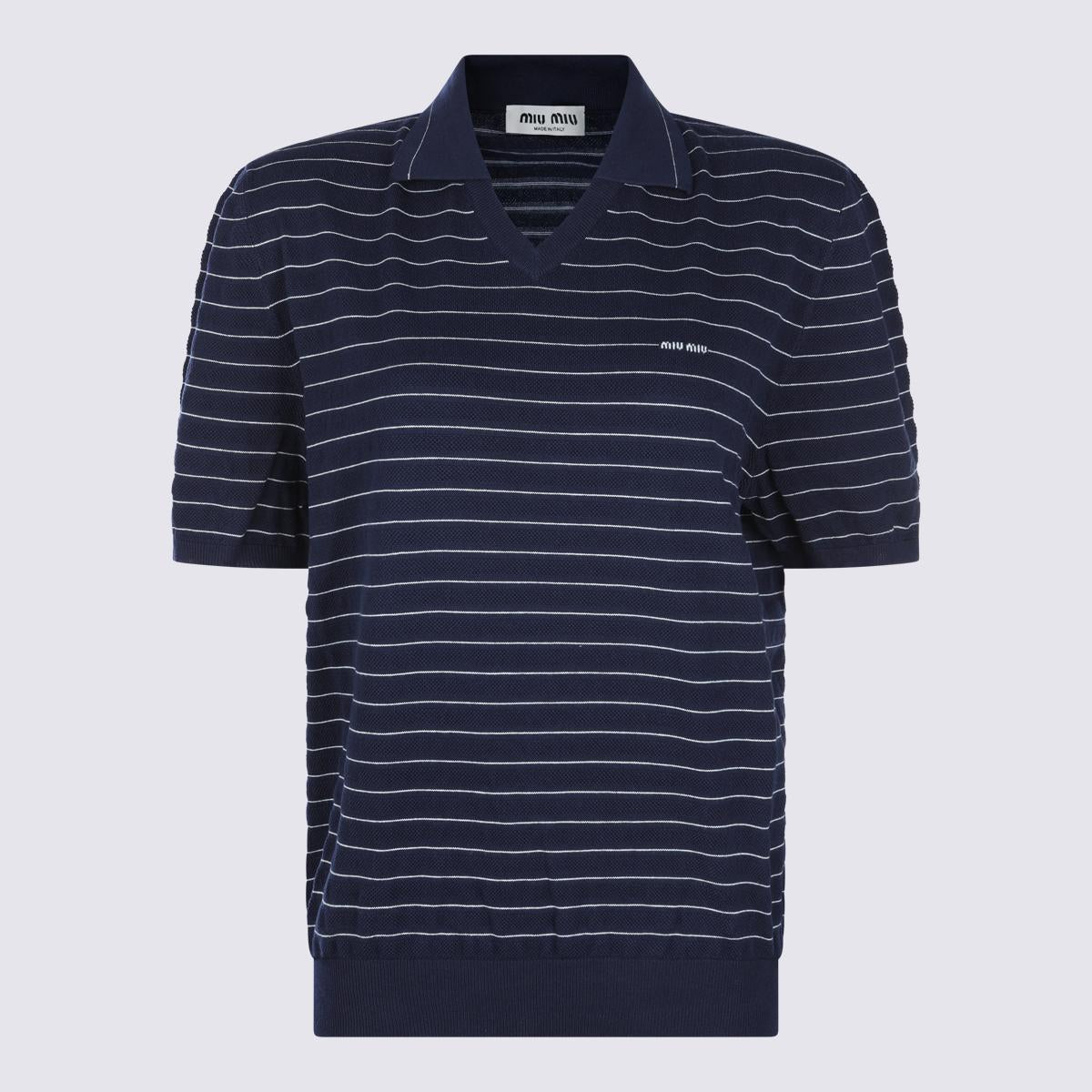 Miu Miu Wool Knit Polo Shirt Black