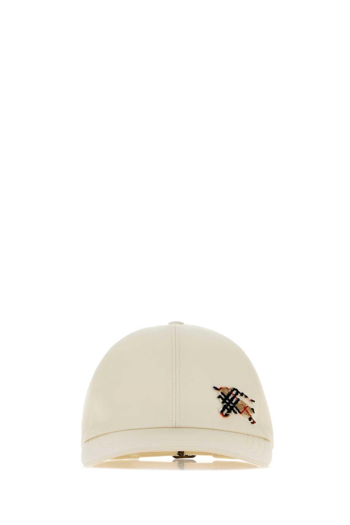 BURBERRY Beige Check Cotton Baseball Cap