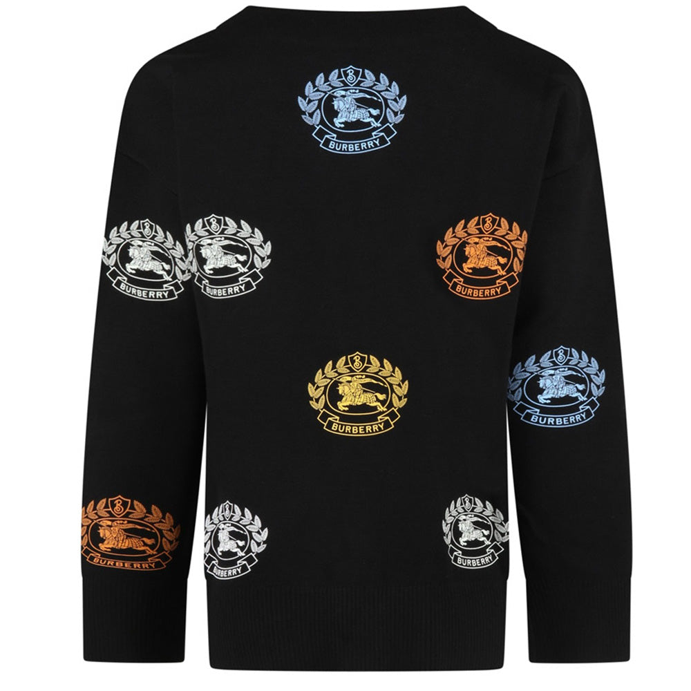 BURBERRY Women’s Wool Cardigan with Color Logo Motif